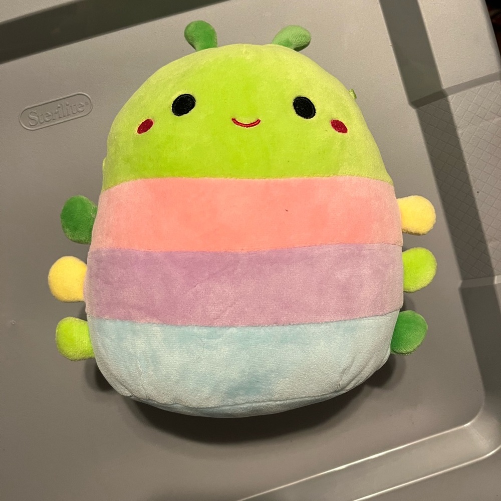 Squishmallows Green and Pastel Striped Plush